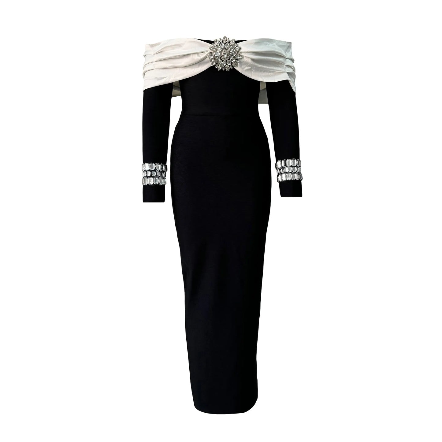 Elegant Bandage Off The Shoulder Long Sleeve Dress
