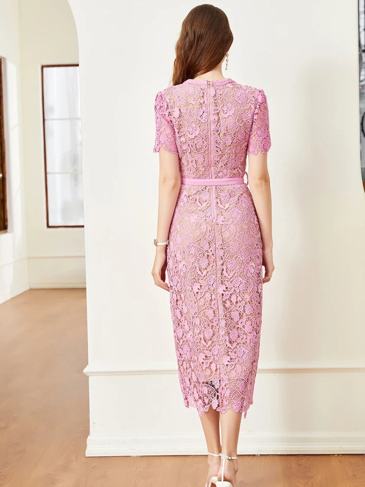 Crochet Lace Embroidery Dress