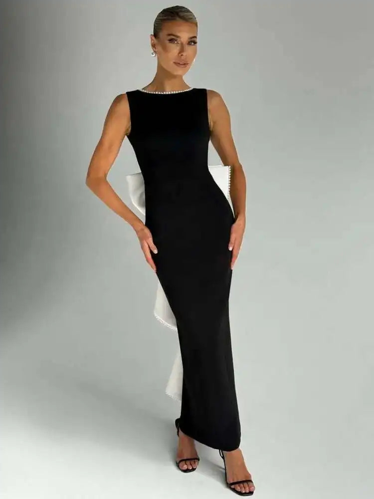 Sleeveless High Waist A-line Long Dress