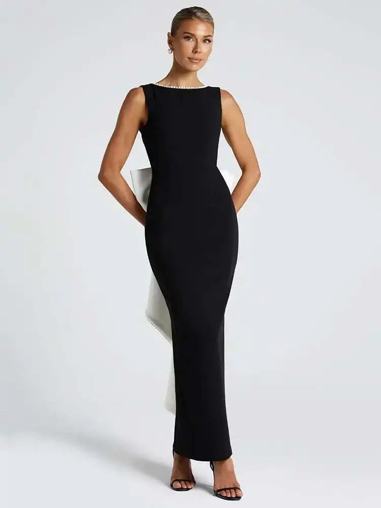Sleeveless High Waist A-line  Long Dress