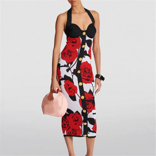 Flower Sleeveless Bodycon Dresses