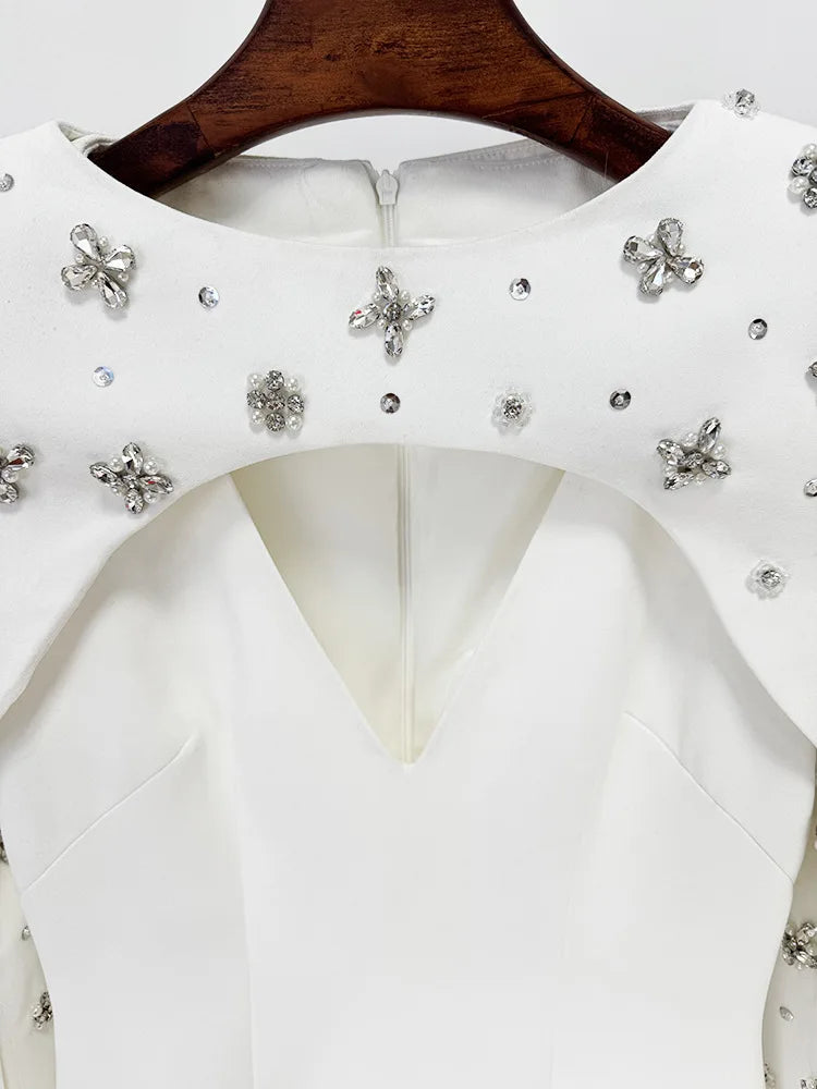 Vestido  Beaded Cape Sleeve dress