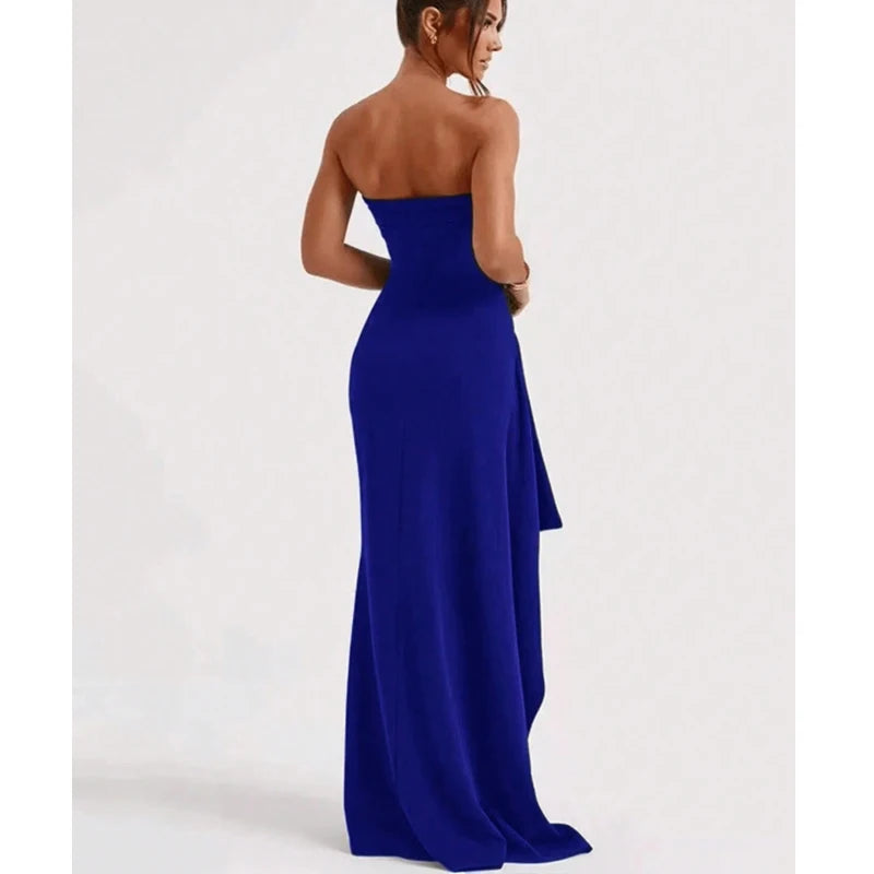 Slash Neck Strapless  Vestidos