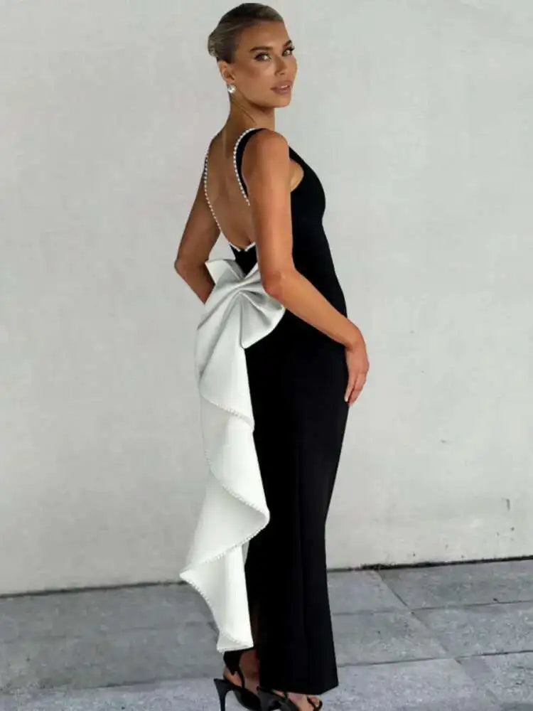 Sleeveless High Waist A-line  Long Dress