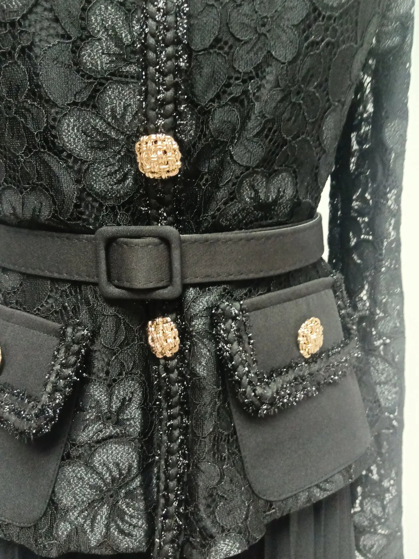 Embroidery Lace Chiffon Dress