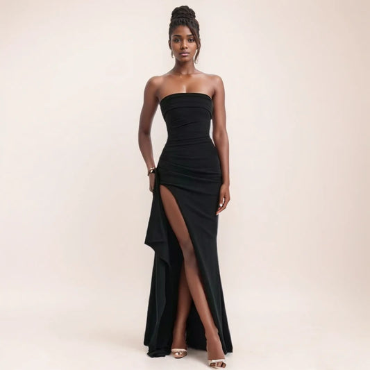 Slash Neck Strapless  Vestidos