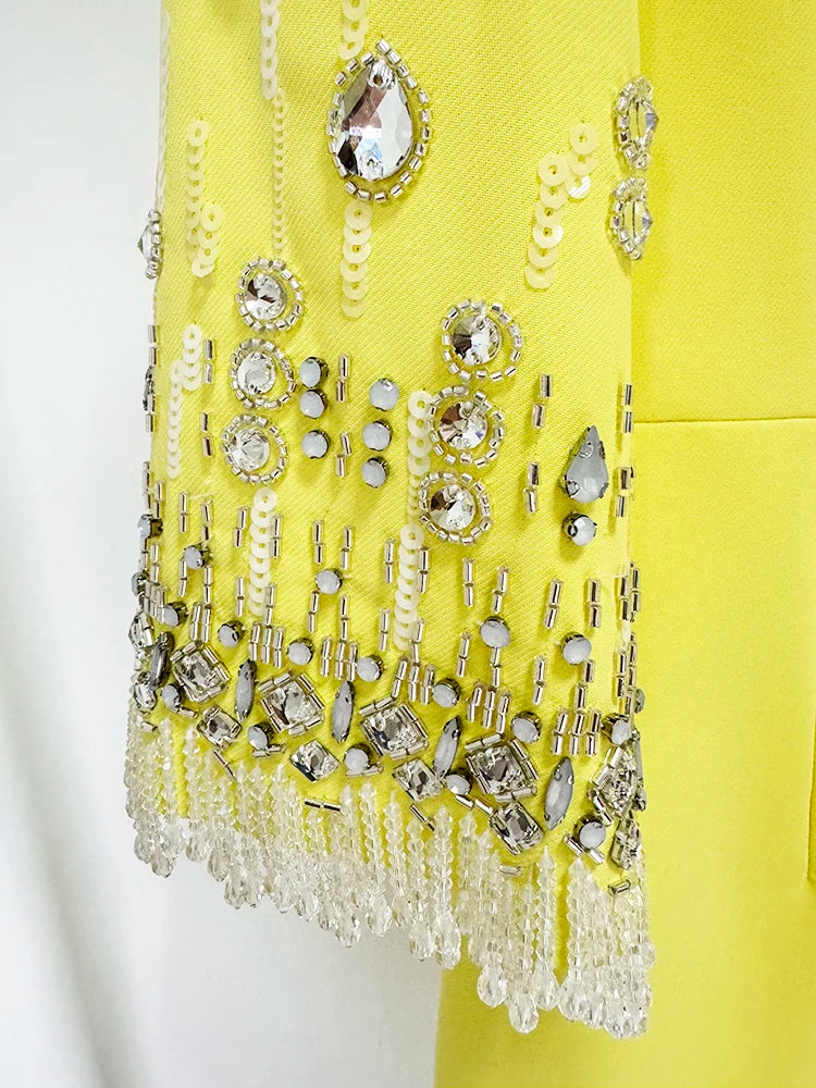 Half Sleeve Stunning Beaded Midi Dress