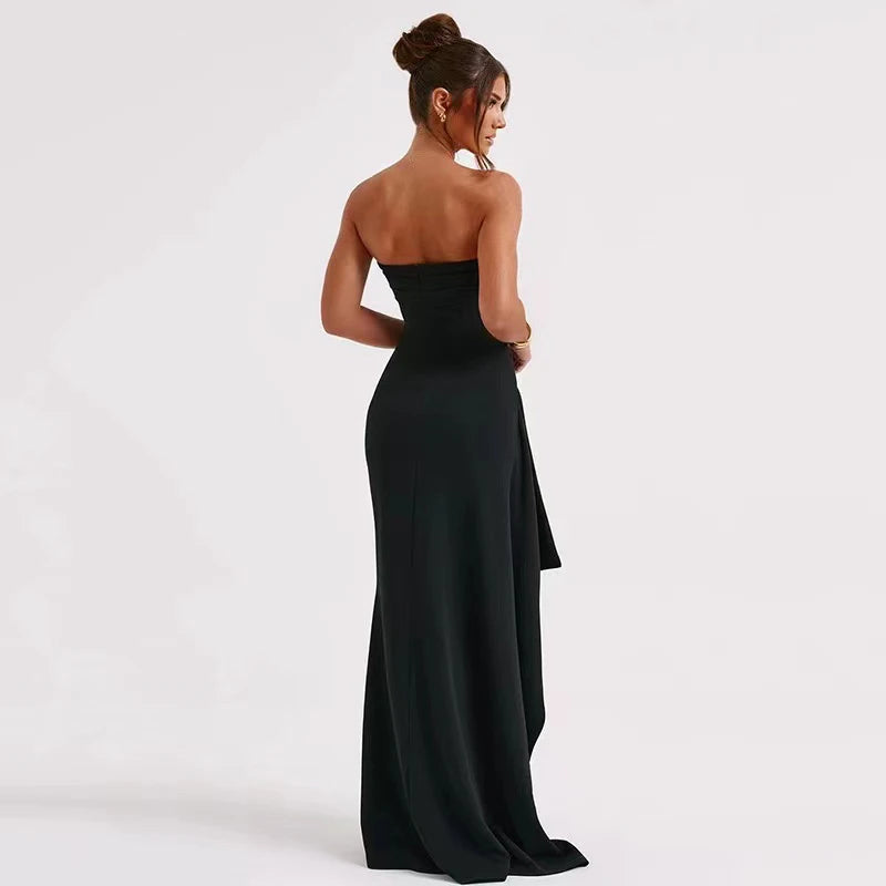 Slash Neck Strapless  Vestidos