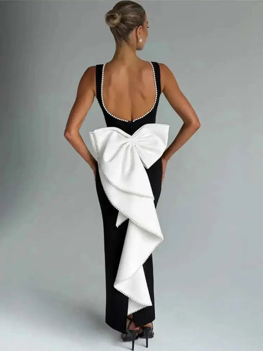 Sleeveless High Waist A-line  Long Dress