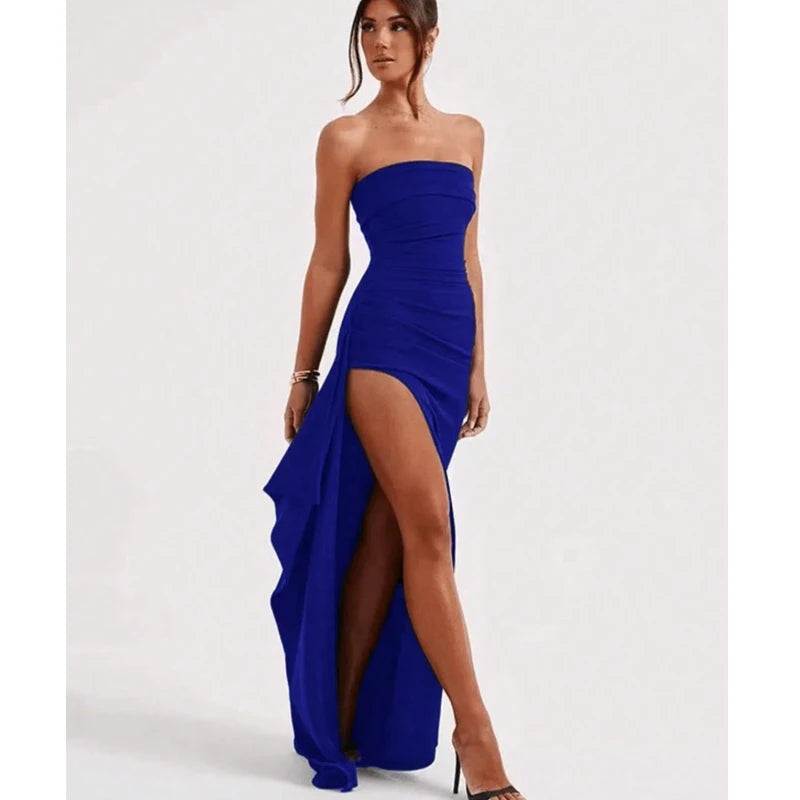 Slash Neck Strapless  Vestidos