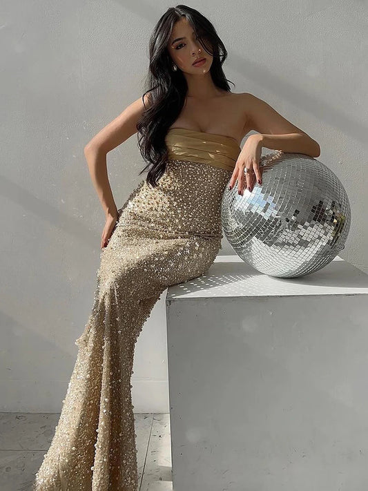 Gold Pearls Dress